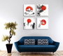 Wallity FRJ03 Set de 4 Lienzos Decorativos Multicolor de 30 x 30 cm